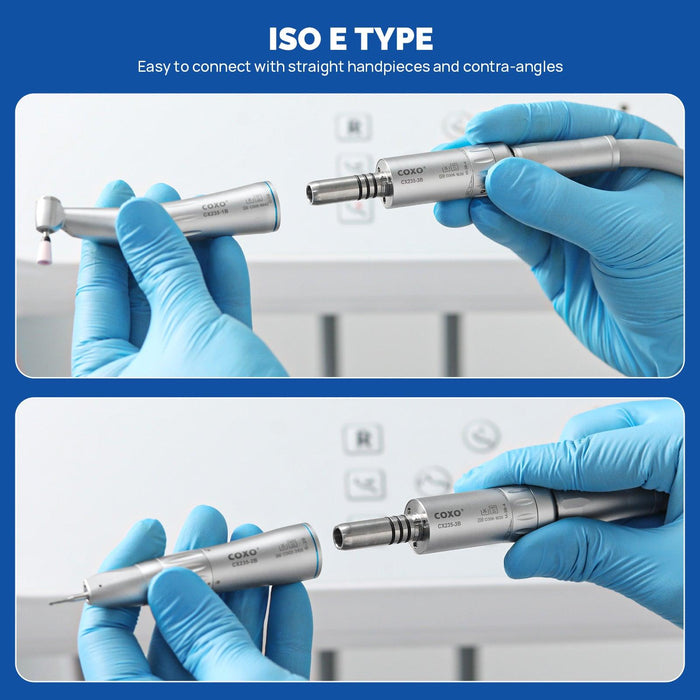 COXO CX235-3B Low Speed Handpiece, 1:1 Inner Channel, Air Motor, 20,000rpm, 4-hole coupler. #M-3B-4 - JMU Dental