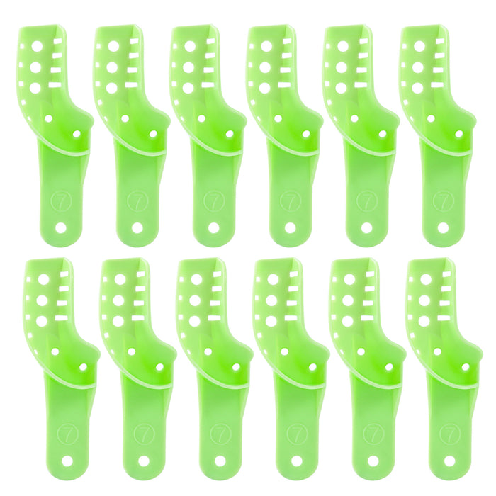JMU Disposable Dental Impression Trays Green Perforated 12Pcs/Bag - JMU DENTAL INC
