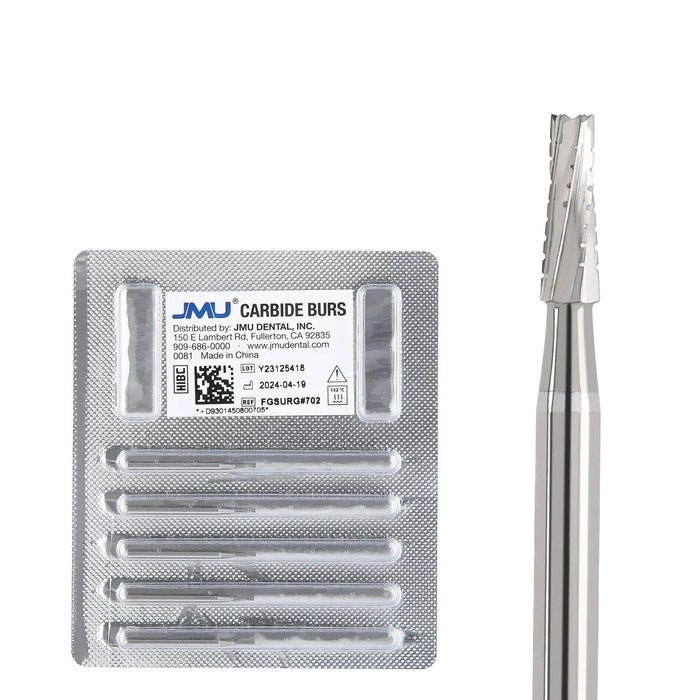 JMU Surgical Carbide Burs, Taper Fissure Crosscut, FG SURG, 5/pk - JMU Dental