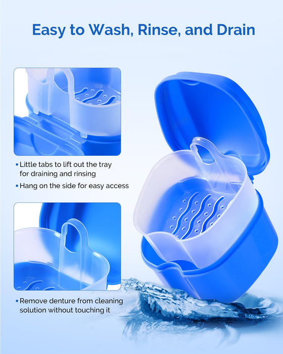 JMU Apple Shape Denture Box with Strainer 2Pcs/Pack - JMU DENTAL INC