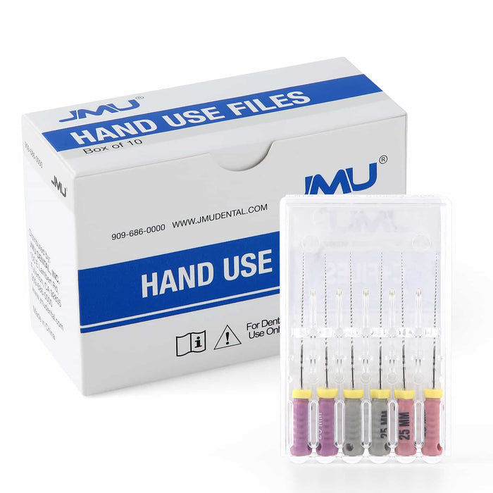 JMU Dental Hand Use C+ Files for Root Canal 21/25mm Stainless Steel 6/Pk - JMU DENTAL INC