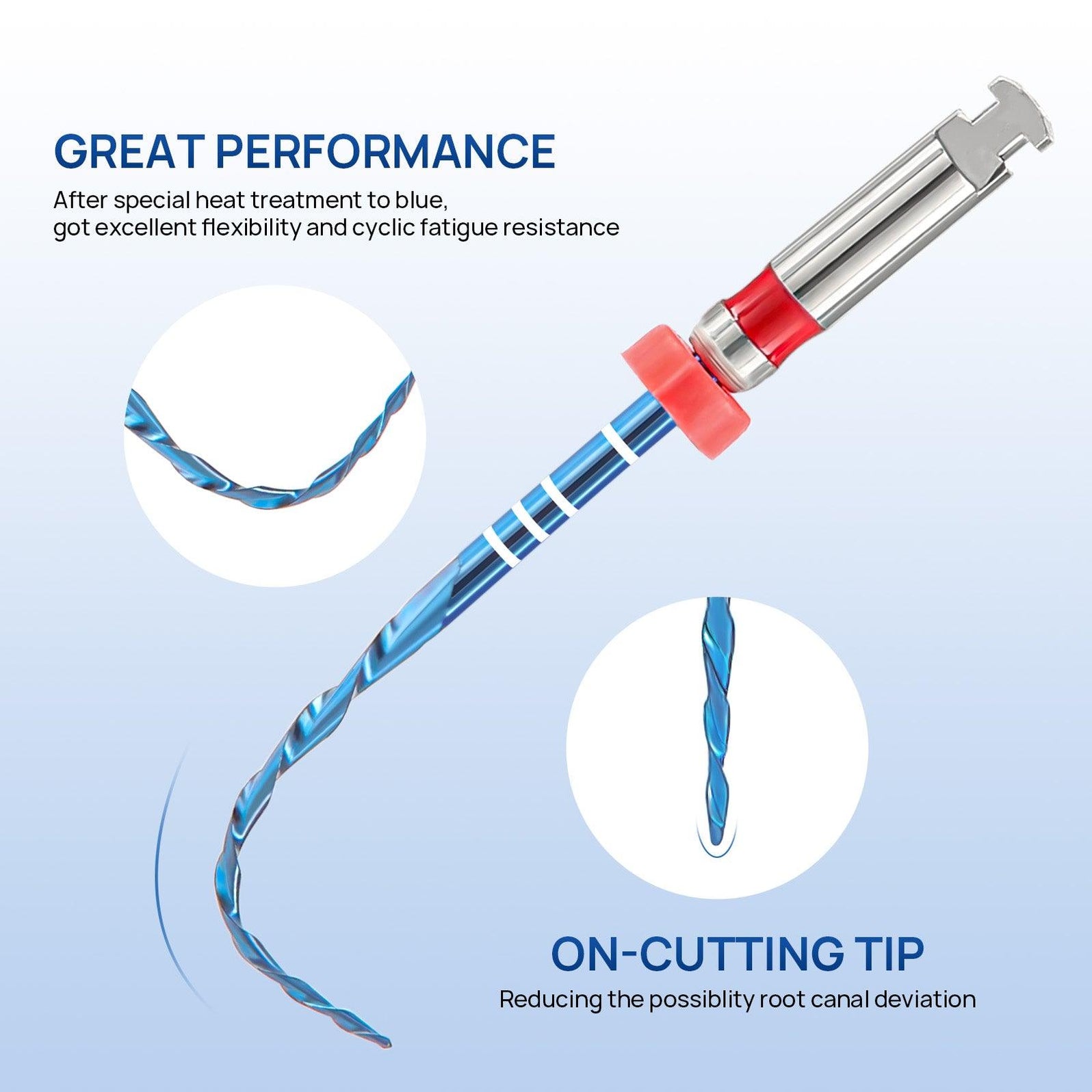 JMU Dental NiTi Rotary Files RC-B Blue 6/PK Sterilized Endodontic Files ...