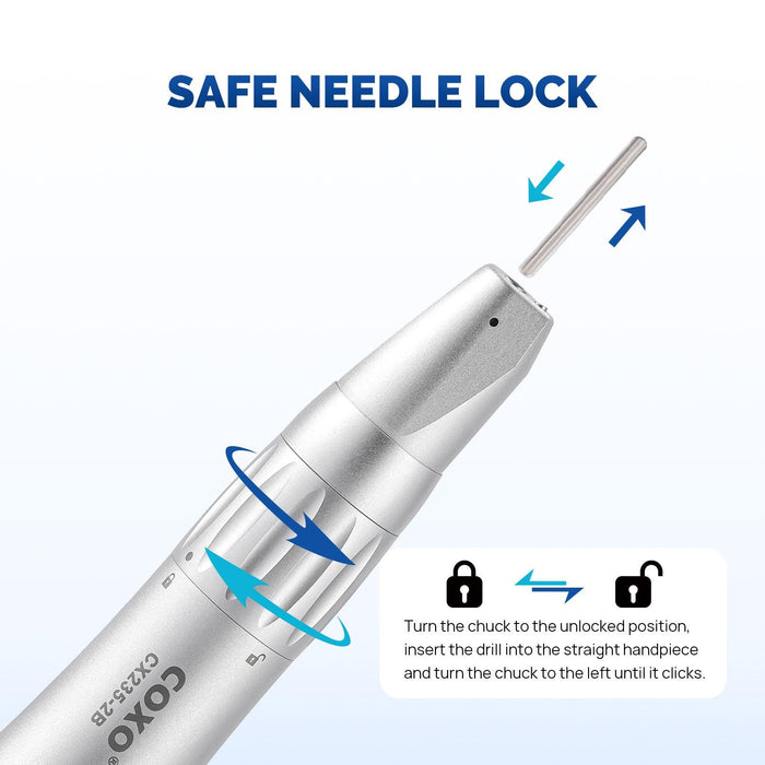 COXO CX235-2B Low-speed Electric Handpiece, 1:1 Inner Channel, Straight Handpiece, Max.40,000rpm. #S-2B - JMU Dental