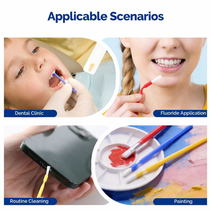 JMU Dental Micro Bendable Applicator Brushes Bendable White Brush Tips 400/Box - JMU DENTAL INC