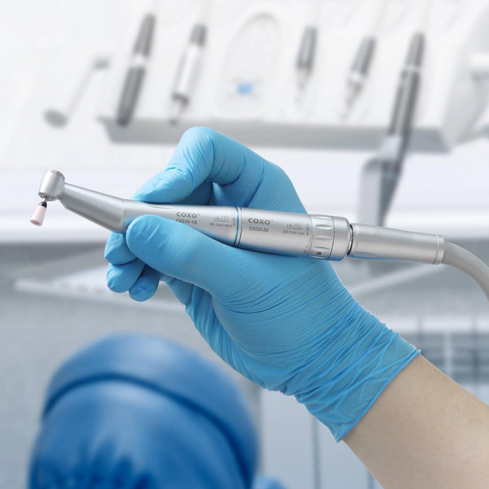 COXO CX235-3B Low Speed Handpiece, 1:1 Inner Channel, Air Motor, 20,000rpm, 4-hole coupler. #M-3B-4 - JMU Dental
