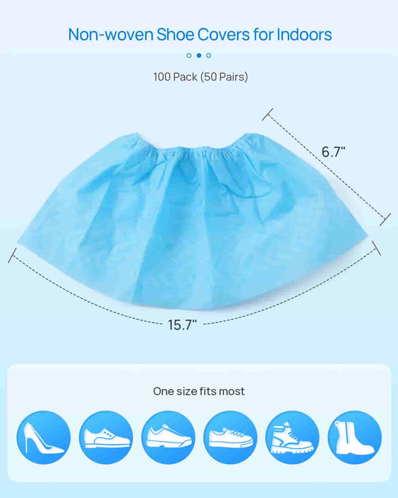 JMU Dental Disposable Shoe Covers Non Slip Elastic Opening 100/Bag - JMU DENTAL INC