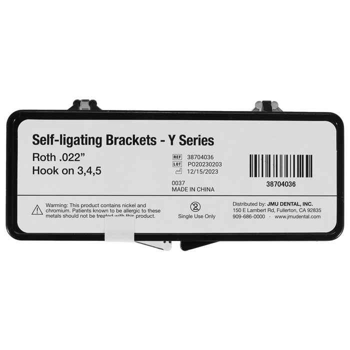 JMU Self-Ligating Brackets， Hook on 3,4,5 - Y Series (5G),20pcs/set - JMU Dental