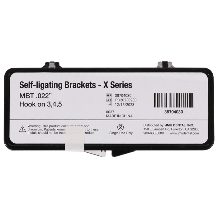 JMU Self-Ligating Brackets， Hook on 3,4,5 - X Series (3G),20pcs/set - JMU Dental