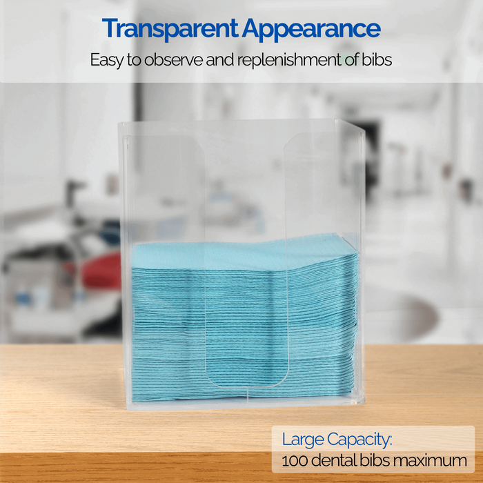 JMU Dental Acrylic Dental Bib Dispenser Organizer U-Slot Design - JMU DENTAL INC