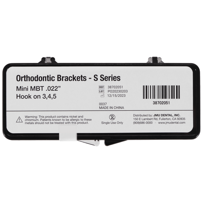 JMU Mini Roth Brackets, Hook on 3,4,5 - S Series (MIM), 20pcs/set - JMU Dental