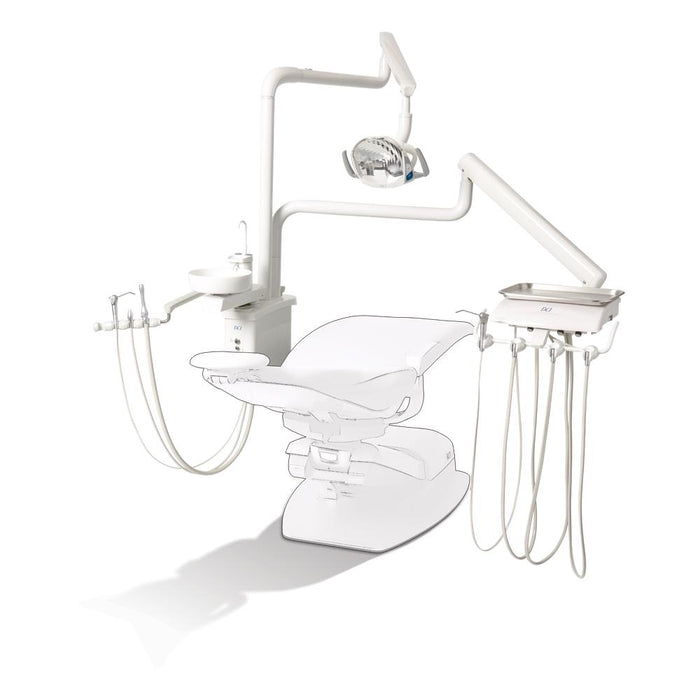 DCI Reliance Over the Patient Dental Unit with Cuspidor & PMU White - JMU DENTAL INC