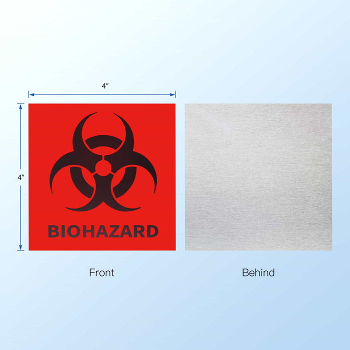JMU Dental Biohazard Warning Labels 4" x 4" Pack of 20 pcs - JMU DENTAL INC