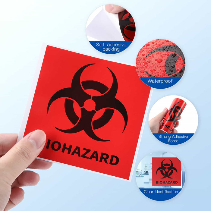 JMU Dental Biohazard Warning Labels Pack of 20 pcs - JMU DENTAL INC