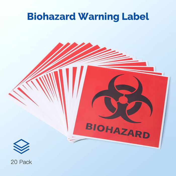 JMU Dental Biohazard Warning Labels Pack of 20 pcs - JMU DENTAL INC