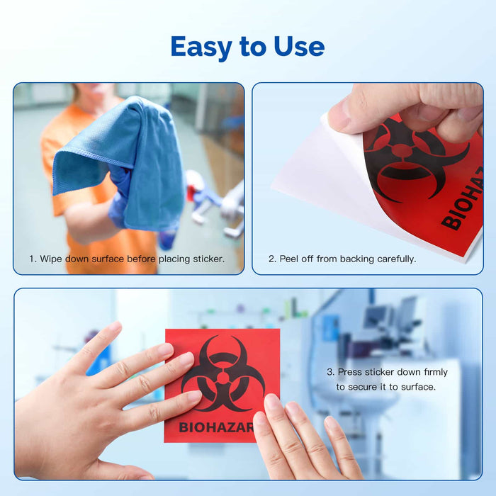 JMU Dental Biohazard Warning Labels Pack of 20 pcs - JMU DENTAL INC