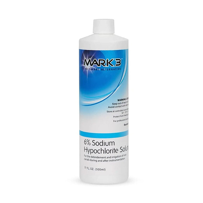 MARK3 Sodium Hypochlorite Solution 6% 17oz. 500ml Bottle Dental Disinfectant & Sterilizer - JMU DENTAL INC