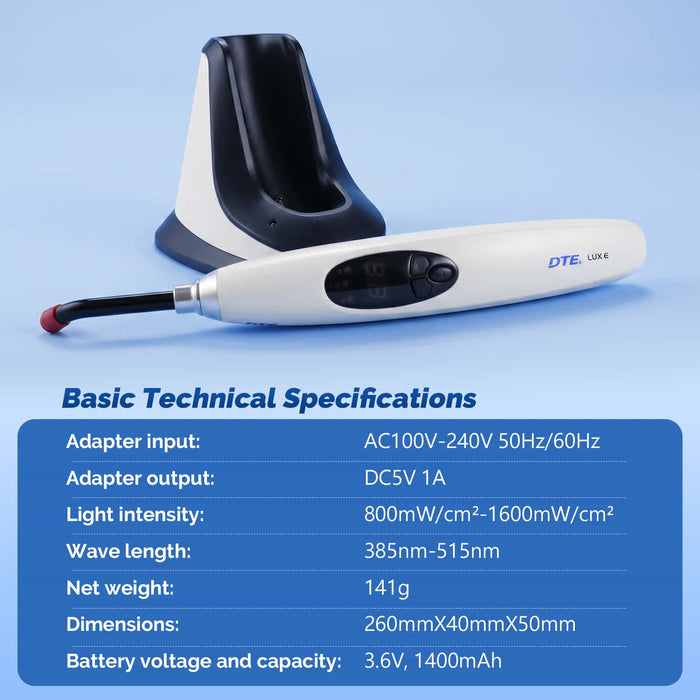 Woodpecker DTE LUX E Plus Dental Curing Light Wireless LED - JMU DENTAL INC