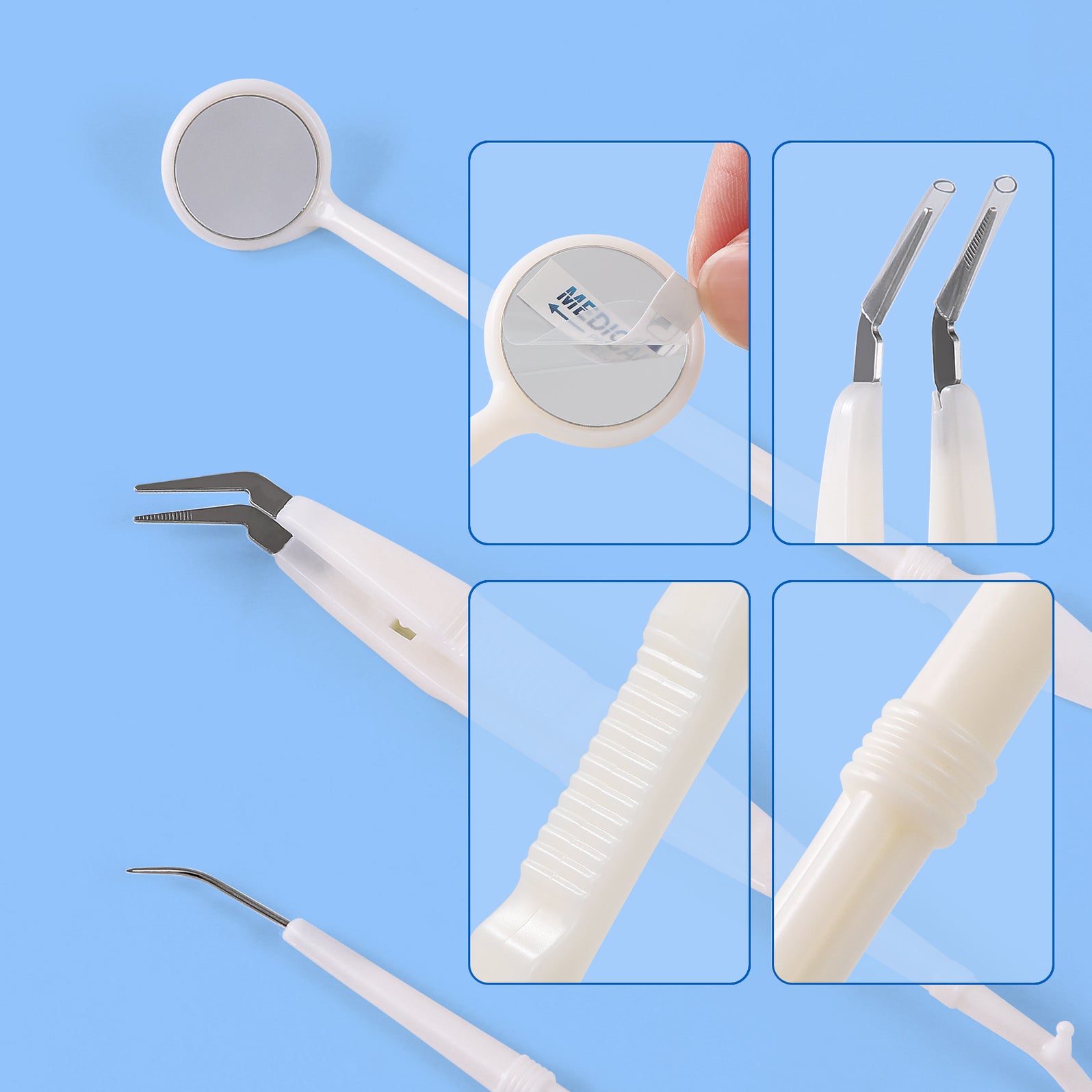JMU Dental Disposable Dental Examination Instrument Kit Dental Mirror