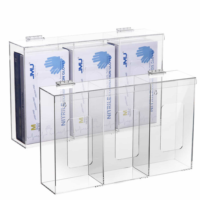 Acrylic glove box dispenser holding three glove boxes - JMU DENTAL INC