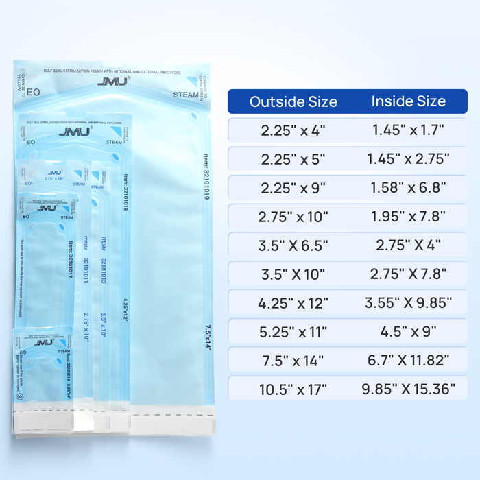 JMU Dental Self-Sealing Sterilization Pouches 200Pcs/Box