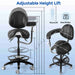 Dental saddle stool with 180mm adjustable gas lift - JMU DENTAL INC