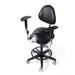Dental saddle stool with adjustable dual armrests and foot ring - JMU DENTAL INC