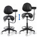 Dental saddle stool height adjustment with 180mm gas lift - JMU DENTAL INC