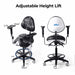 Adjustable dental saddle stool with 23 to 30 inch seat height - JMU DENTAL INC