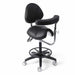 Side view of dental saddle stool with adjustable backrest - JMU DENTAL INC