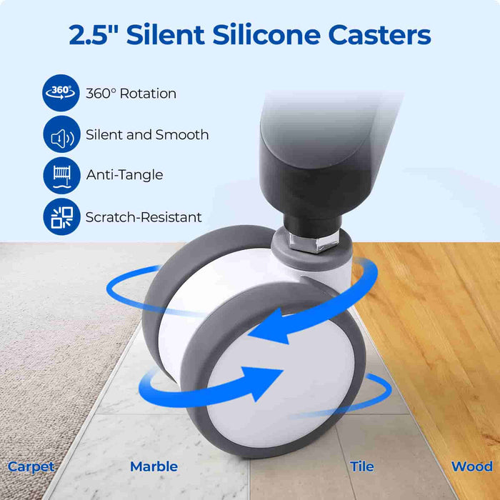 Dental saddle stool with 2.5-inch silent silicone casters - JMU DENTAL INC