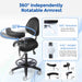 Dental saddle stool with adjustable swing armrest - JMU DENTAL INC