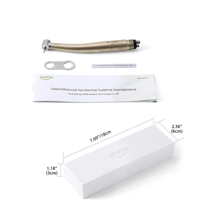 Jinme J3 Plus High Speed Turbine Handpiece Anti-retraction 4-Hole Push Button