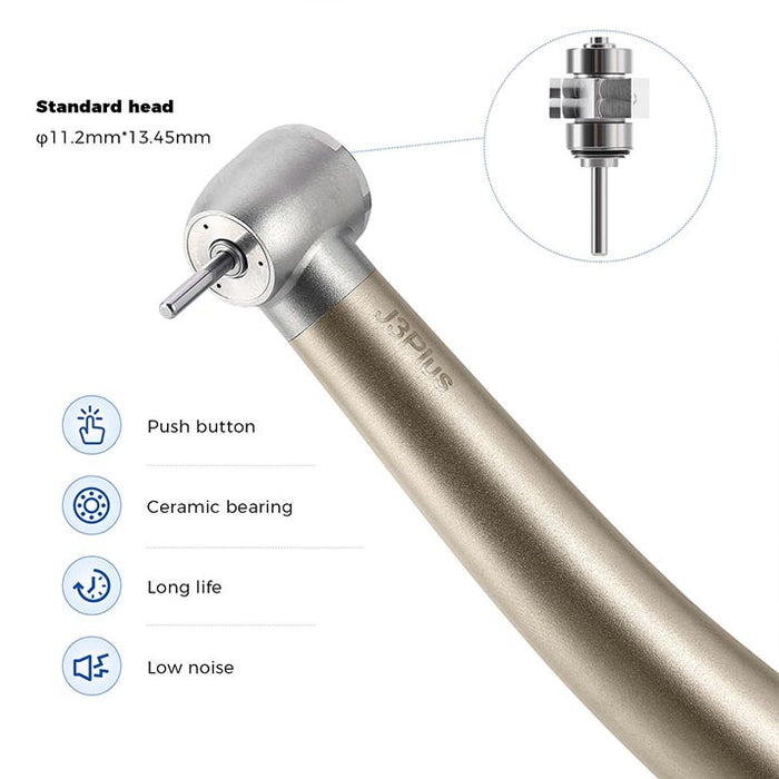 Jinme J3 Plus High Speed Turbine Handpiece Anti-retraction 4-Hole Push Button