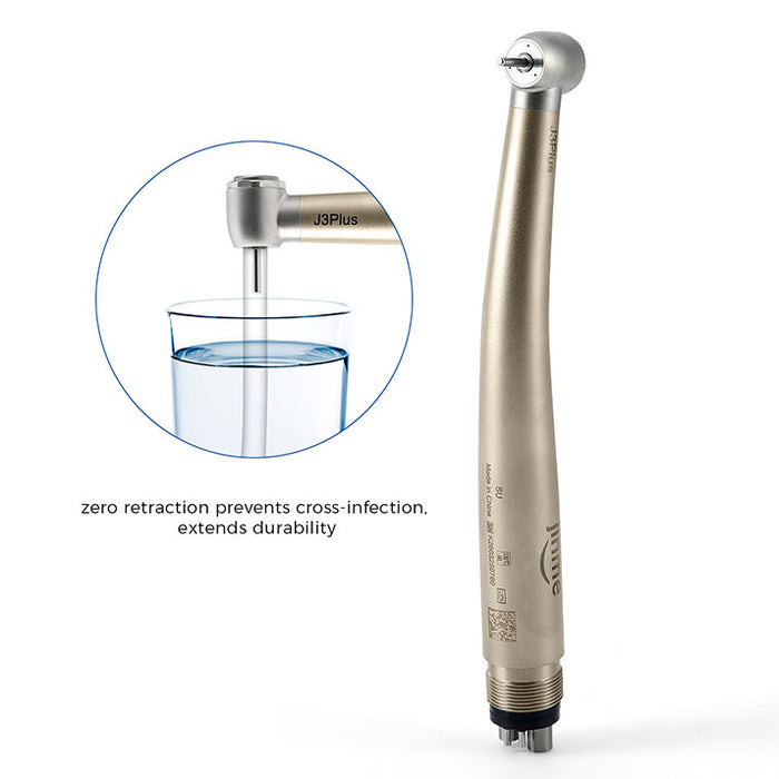 Jinme J3 Plus High Speed Turbine Handpiece Anti-retraction 4-Hole Push Button