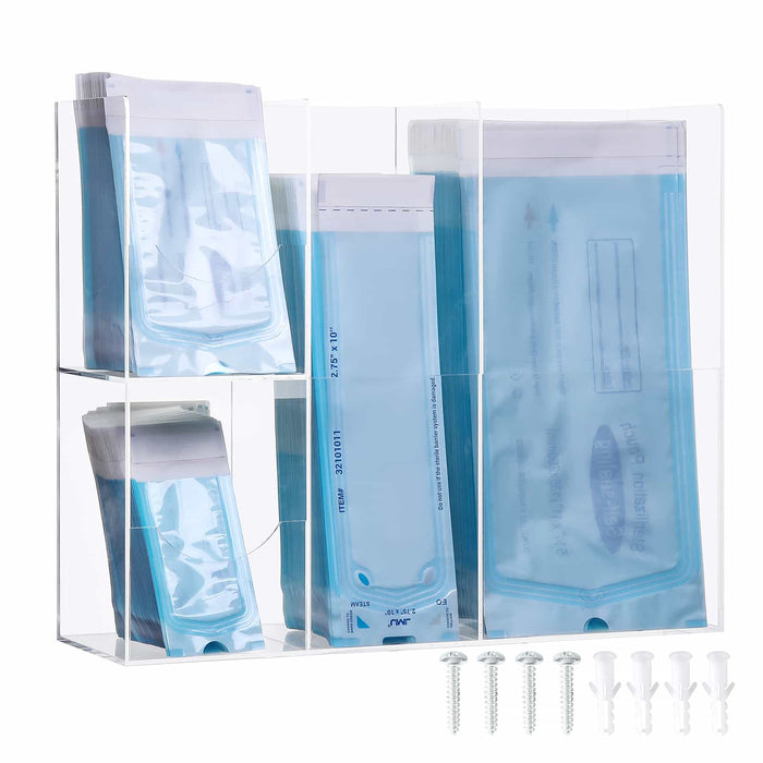 JMU Dental acrylic sterilization pouch dispenser with 4 compartments - JMU DENTAL INC