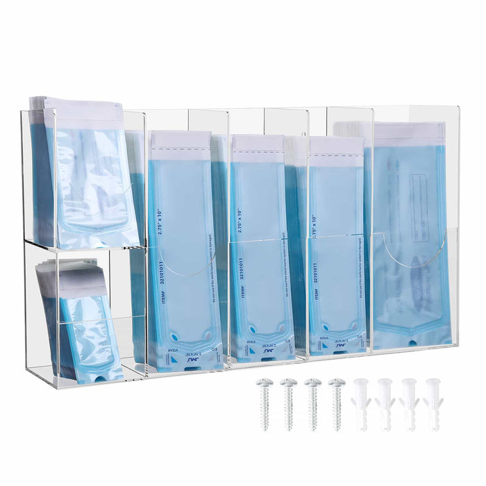 JMU Dental acrylic sterilization pouch dispenser with 6 compartments - JMU DENTAL INC