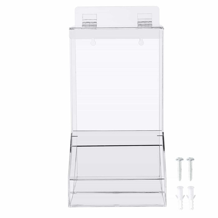 Clear acrylic safety glasses dispenser with visible storage - JMU DENTAL INC