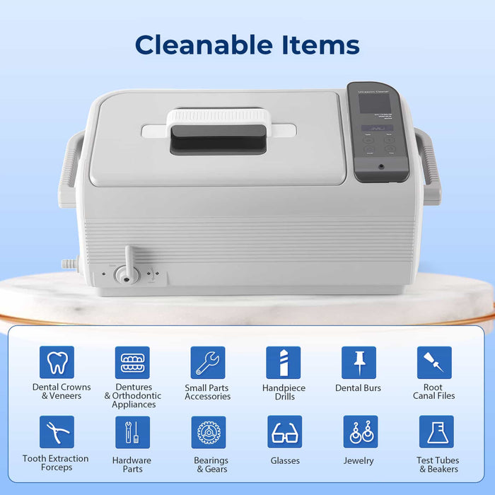 JMU Dental 6L Ultrasonic Cleaner for Cleaning Dental and Veterinary Instruments - JMU DENTAL INC