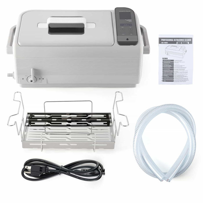 JMU Dental CD-4861 6L Ultrasonic Cleaner Package Includes Cleaner, Stainless Steel Rack and Tray - JMU DENTAL INC