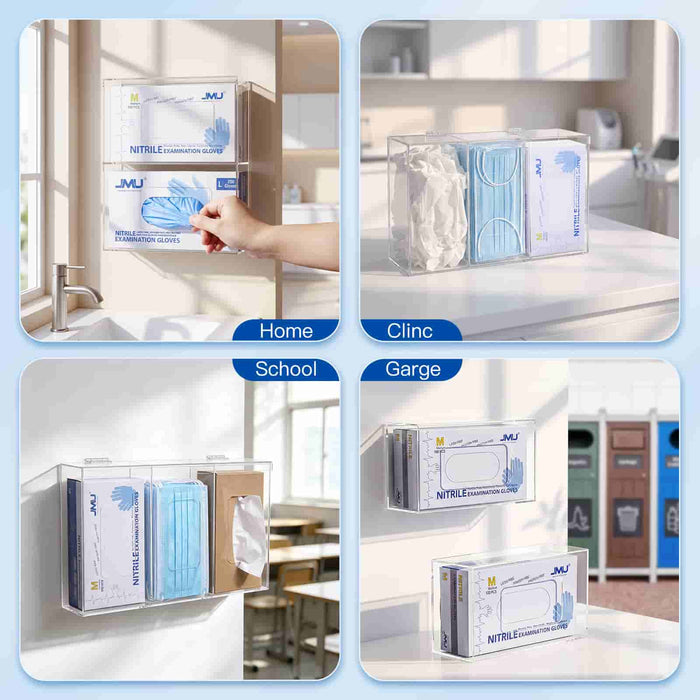 JMU Dental acrylic glove box dispenser for dental offices, clinics, laboratories, and healthcare settings - JMU DENTAL INC