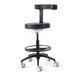 Black JMU Dental assistant stool super fiber leather main view - JMU Dental