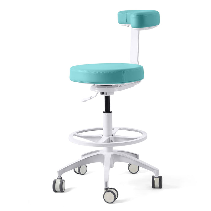 Pale Turquoise JMU Dental assistant stool super fiber leather main view - JMU Dental