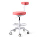 Pink JMU Dental assistant stool super fiber leather main view - JMU Dental