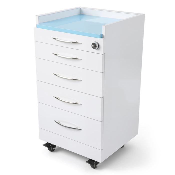 JMU Denal Full Stainless Steel Four-Drawer Cabinet with Combination Lock & Silent Casters - JMU DENTAL INC