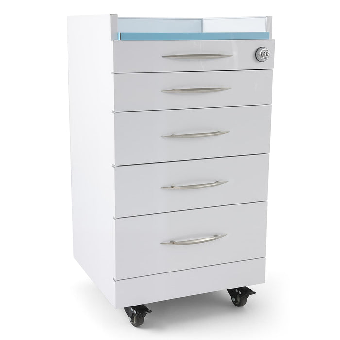 JMU Denal Full Stainless Steel Four-Drawer Cabinet with Combination Lock & Silent Casters - JMU DENTAL INC
