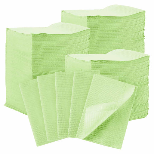 JMU Disposable Dental Paper Bibs 4-Ply 13"x18" 500Pcs Green - JMU DENTAL INC