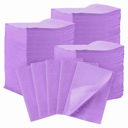 JMU Disposable Dental Paper Bibs 4-Ply 13"x18" 500Pcs Purple - JMU DENTAL INC