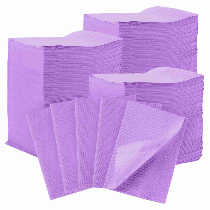 JMU Disposable Dental Paper Bibs 4-Ply 13"x18" 500Pcs Purple - JMU DENTAL INC
