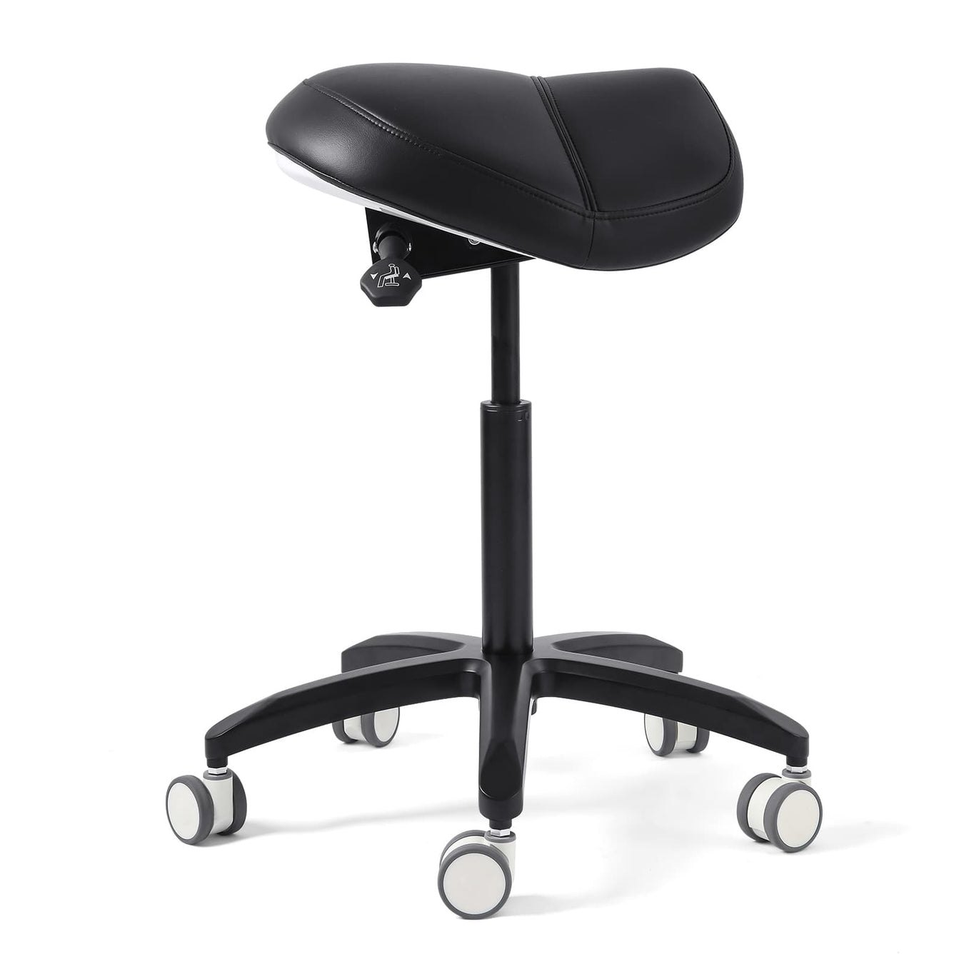 Ergonomic dental saddle chair main view showing overall design and comfort - JMU DentalErgonomic dental saddle chair main view showing overall design and comfort - JMU Dental