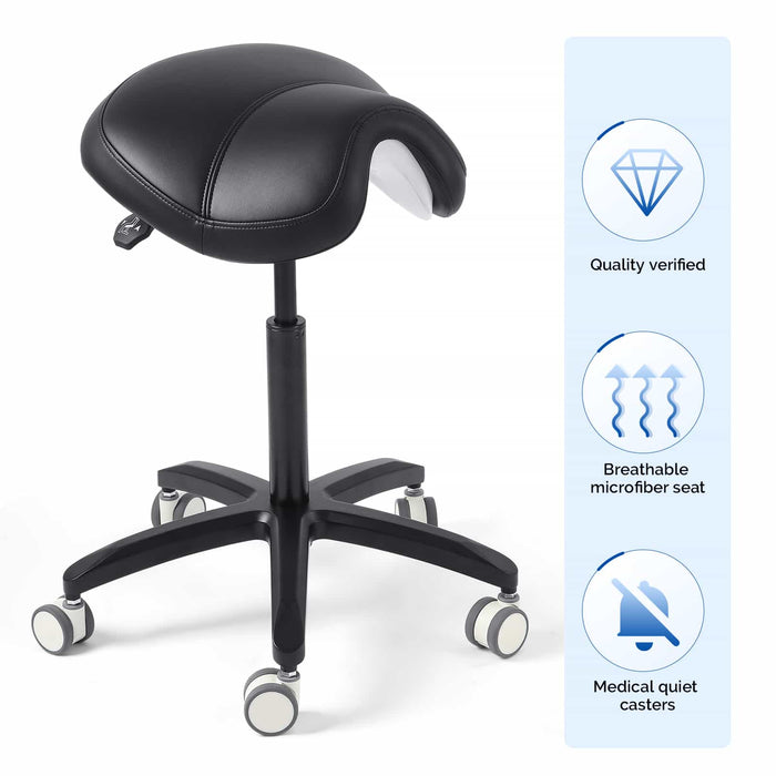 rgonomic dental saddle chair features showing comfort - JMU Dental